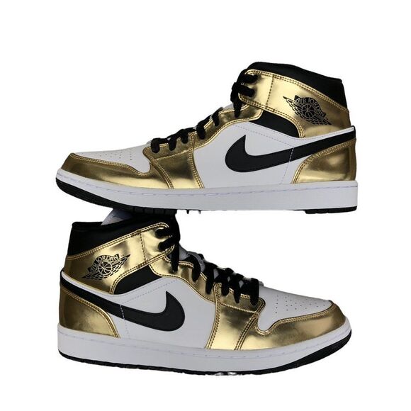 DEADSTOCK 2020 Nike Air Jordan 1 Mid SE 'Metallic Gold' Size 11 - Picture 8 of 16